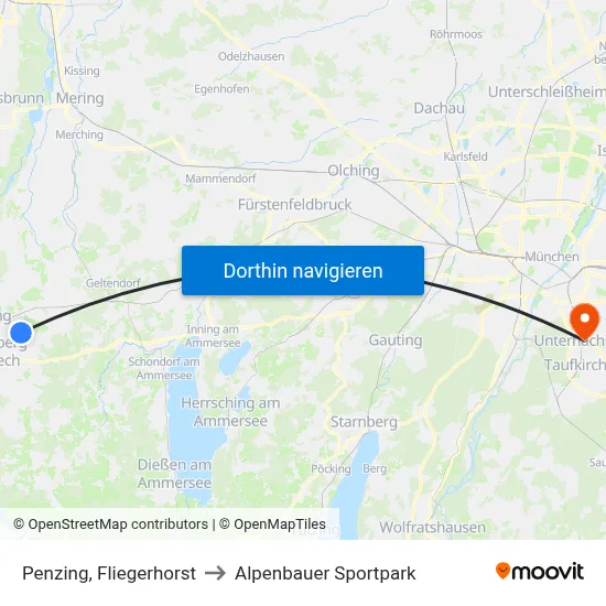Penzing, Fliegerhorst to Alpenbauer Sportpark map