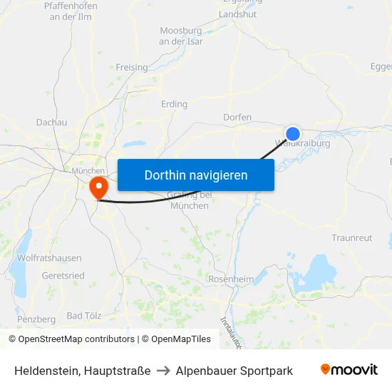 Heldenstein, Hauptstraße to Alpenbauer Sportpark map