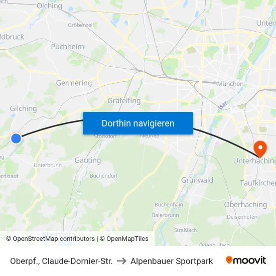Oberpf., Claude-Dornier-Str. to Alpenbauer Sportpark map