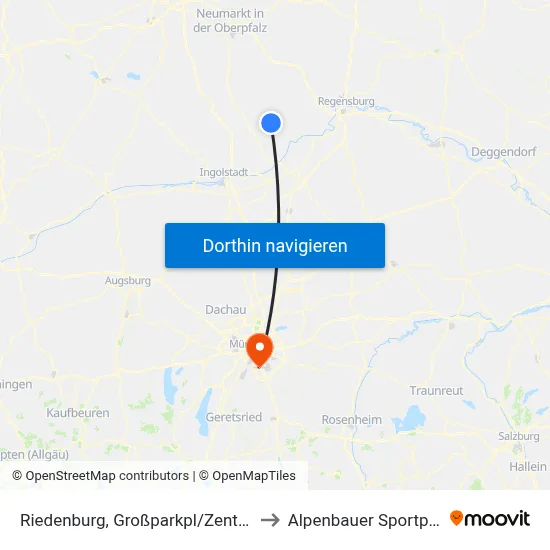 Riedenburg, Großparkpl/Zentrum to Alpenbauer Sportpark map