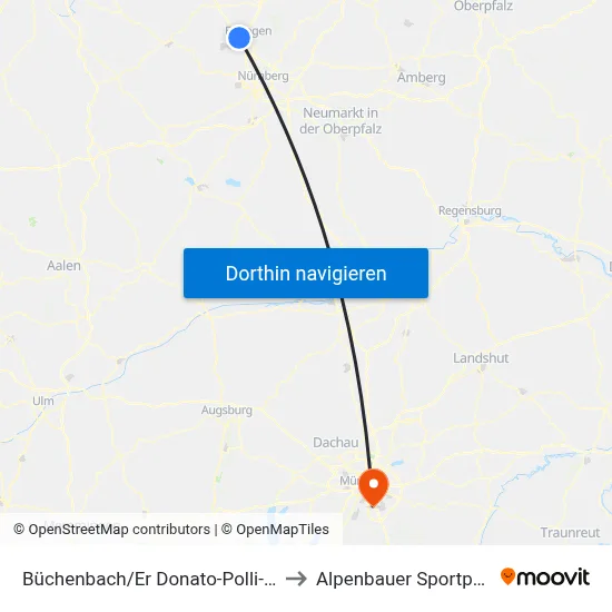 Büchenbach/Er Donato-Polli-Str to Alpenbauer Sportpark map