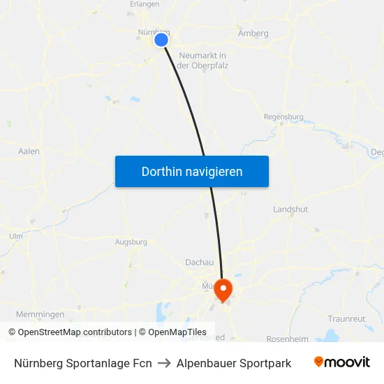 Nürnberg Sportanlage Fcn to Alpenbauer Sportpark map