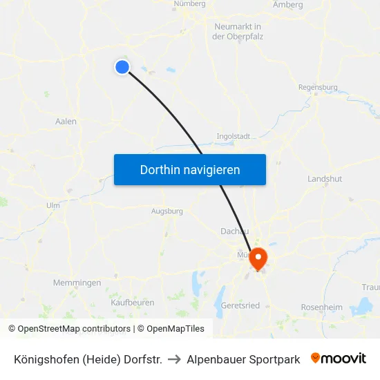Königshofen (Heide) Dorfstr. to Alpenbauer Sportpark map