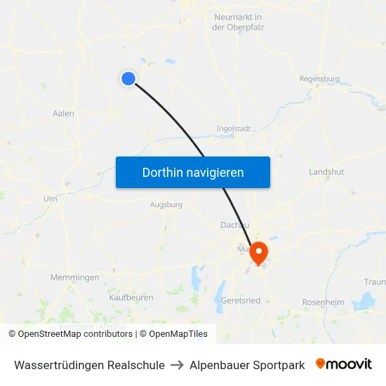 Wassertrüdingen Realschule to Alpenbauer Sportpark map