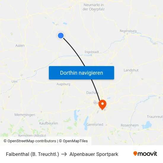 Falbenthal (B. Treuchtl.) to Alpenbauer Sportpark map