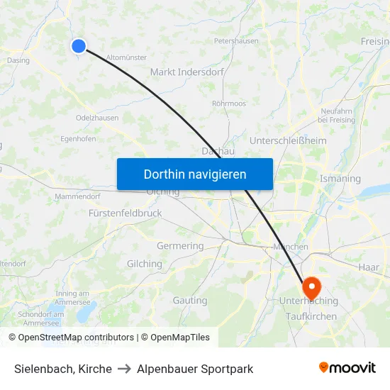 Sielenbach, Kirche to Alpenbauer Sportpark map