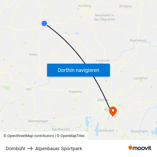 Dombühl to Alpenbauer Sportpark map