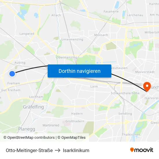 Otto-Meitinger-Straße to Isarklinikum map