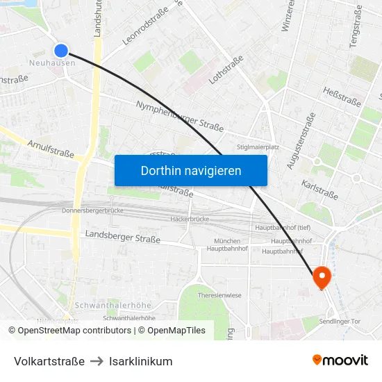 Volkartstraße to Isarklinikum map