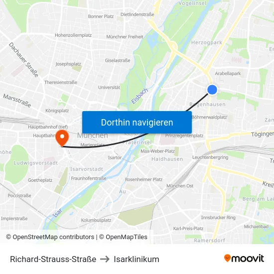 Richard-Strauss-Straße to Isarklinikum map