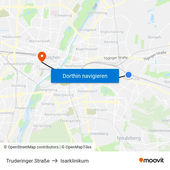 Truderinger Straße to Isarklinikum map