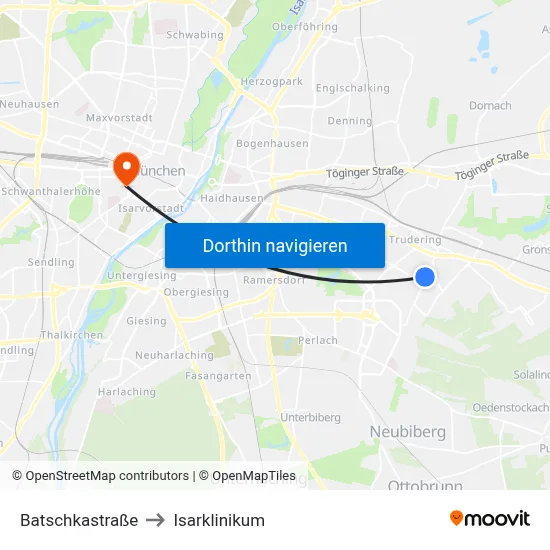 Batschkastraße to Isarklinikum map
