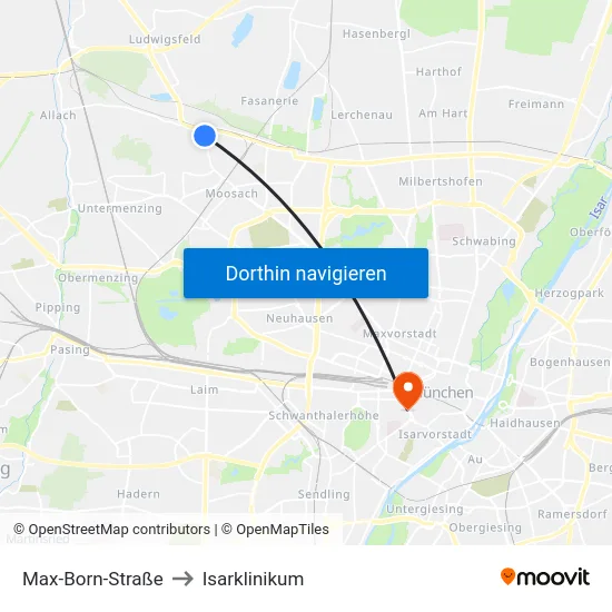 Max-Born-Straße to Isarklinikum map