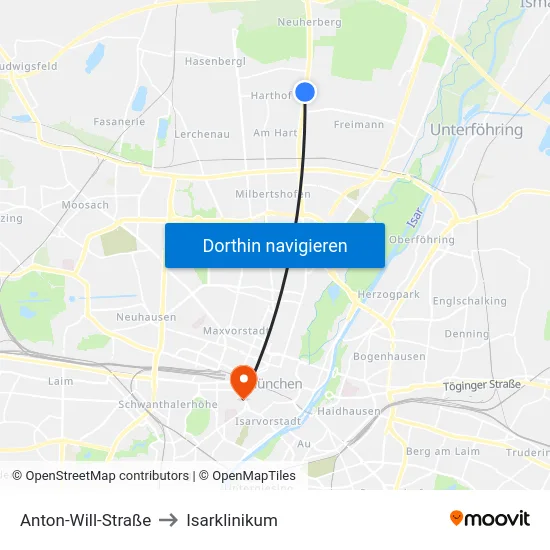 Anton-Will-Straße to Isarklinikum map