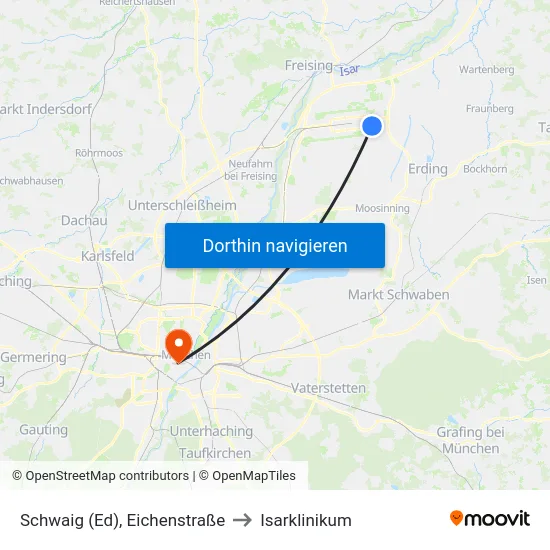 Schwaig (Ed), Eichenstraße to Isarklinikum map