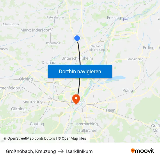Großnöbach, Kreuzung to Isarklinikum map