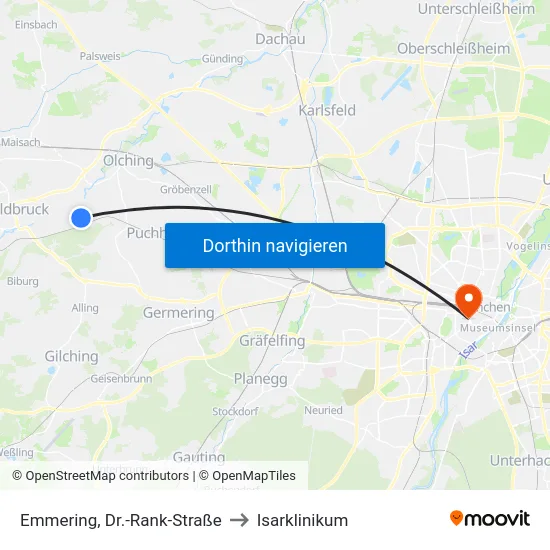 Emmering, Dr.-Rank-Straße to Isarklinikum map