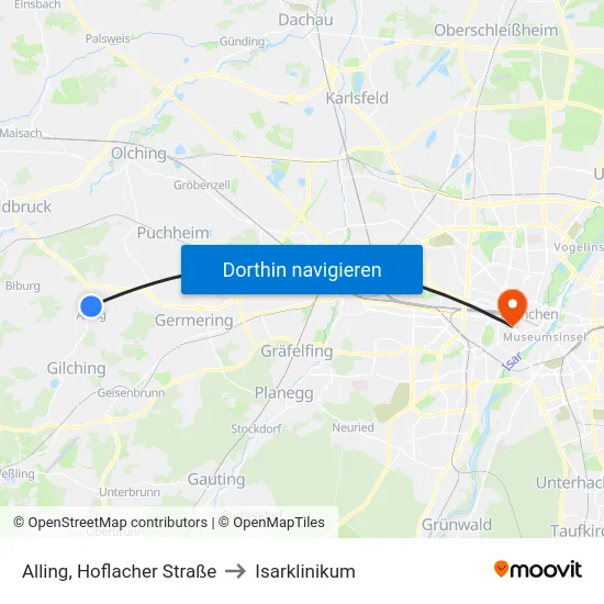 Alling, Hoflacher Straße to Isarklinikum map
