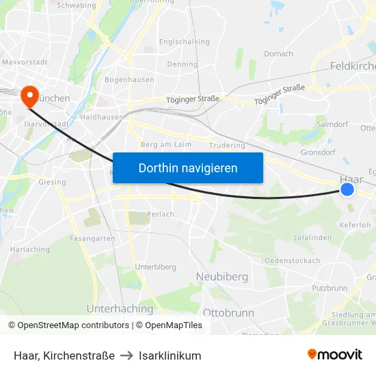 Haar, Kirchenstraße to Isarklinikum map