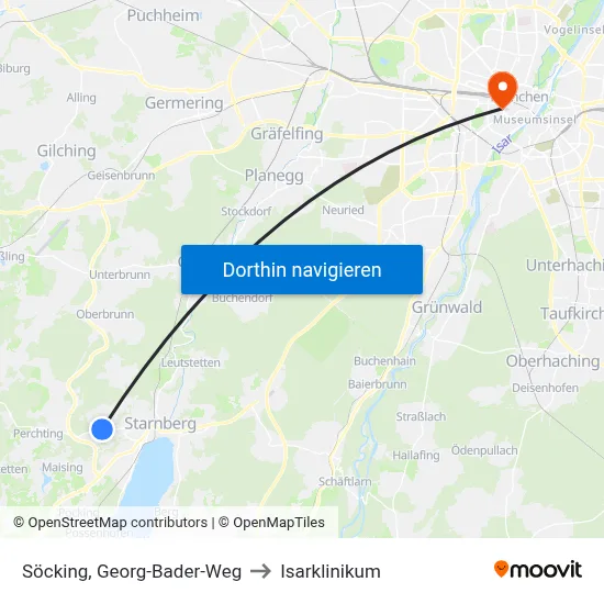 Söcking, Georg-Bader-Weg to Isarklinikum map
