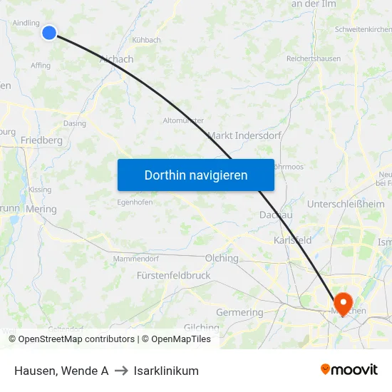 Hausen, Wende A to Isarklinikum map