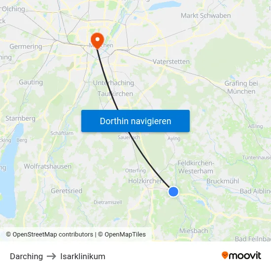 Darching to Isarklinikum map