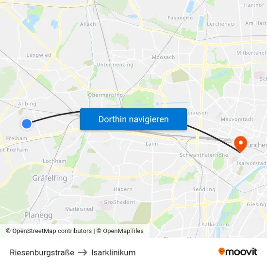 Riesenburgstraße to Isarklinikum map