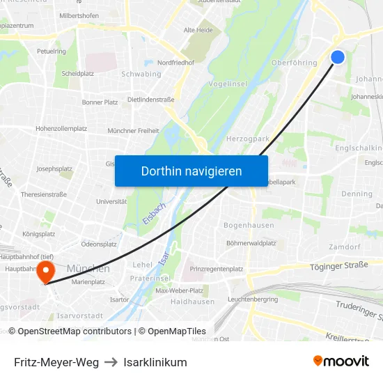 Fritz-Meyer-Weg to Isarklinikum map