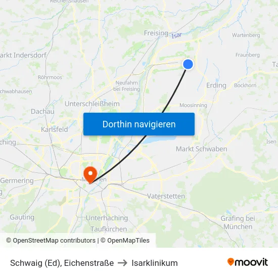 Schwaig (Ed), Eichenstraße to Isarklinikum map