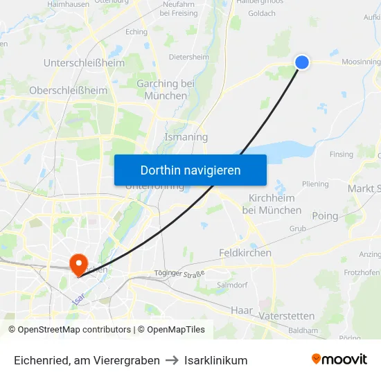 Eichenried, am Vierergraben to Isarklinikum map