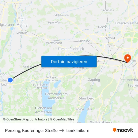 Penzing, Kauferinger Straße to Isarklinikum map