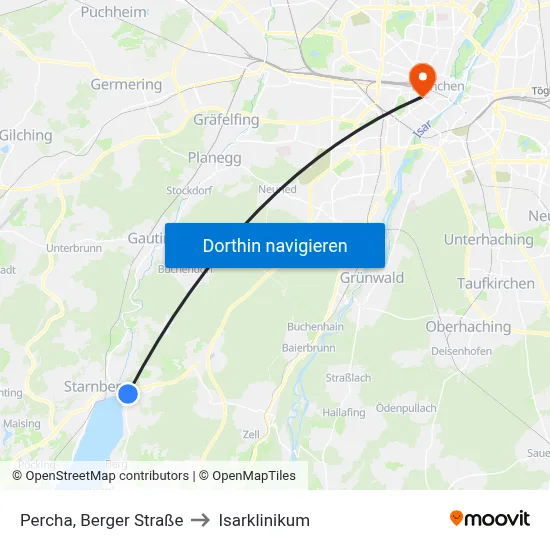 Percha, Berger Straße to Isarklinikum map