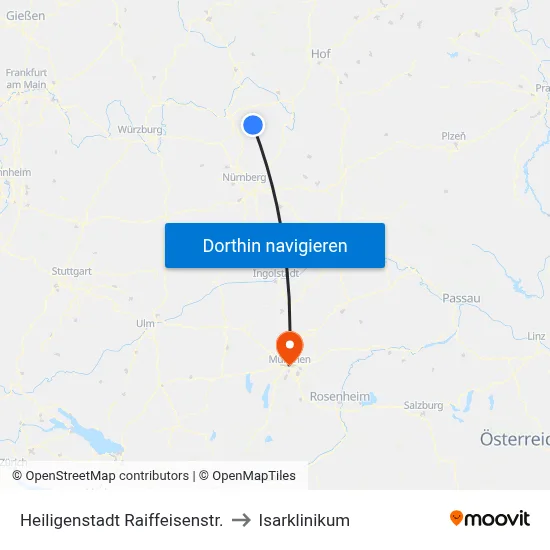 Heiligenstadt Raiffeisenstr. to Isarklinikum map