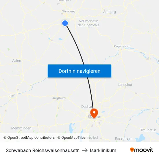 Schwabach Reichswaisenhausstr. to Isarklinikum map