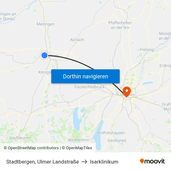 Stadtbergen, Ulmer Landstraße to Isarklinikum map