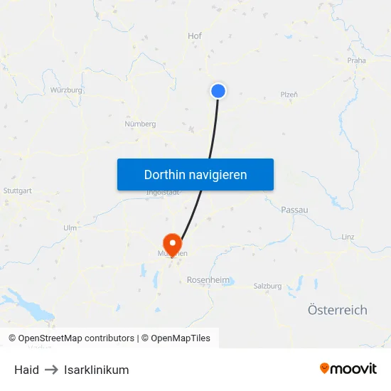 Haid to Isarklinikum map