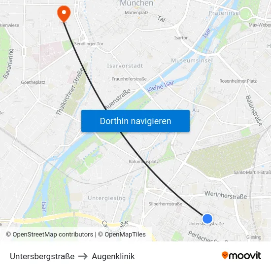Untersbergstraße to Augenklinik map