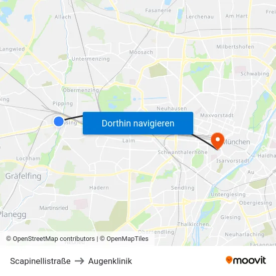 Scapinellistraße to Augenklinik map