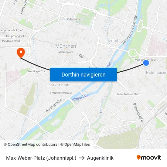 Max-Weber-Platz (Johannispl.) to Augenklinik map