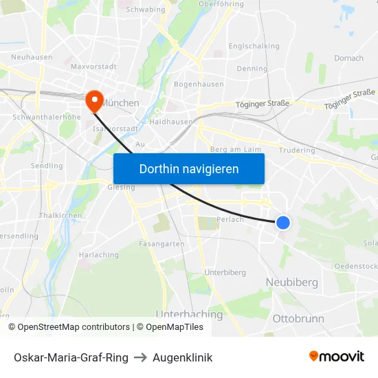 Oskar-Maria-Graf-Ring to Augenklinik map