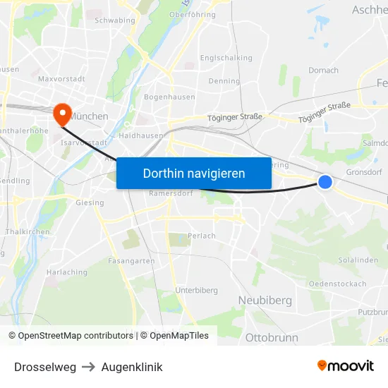 Drosselweg to Augenklinik map