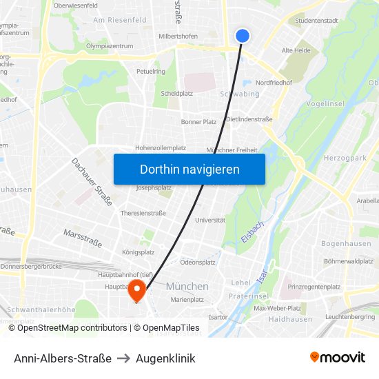 Anni-Albers-Straße to Augenklinik map