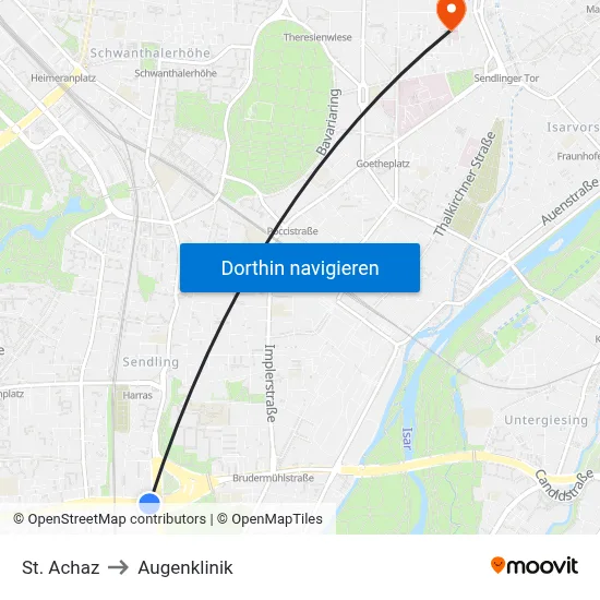 St. Achaz to Augenklinik map