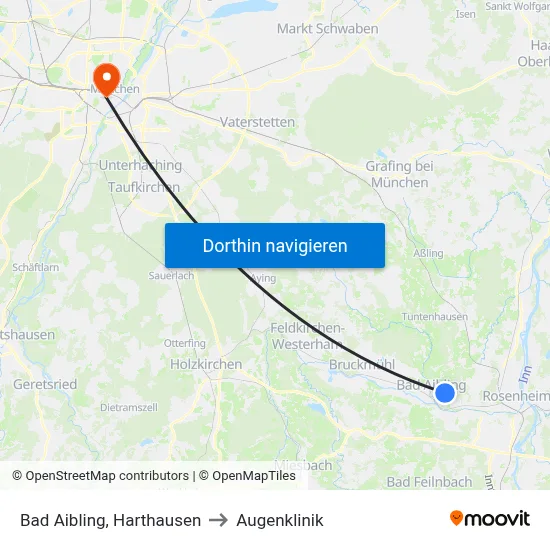 Bad Aibling, Harthausen to Augenklinik map