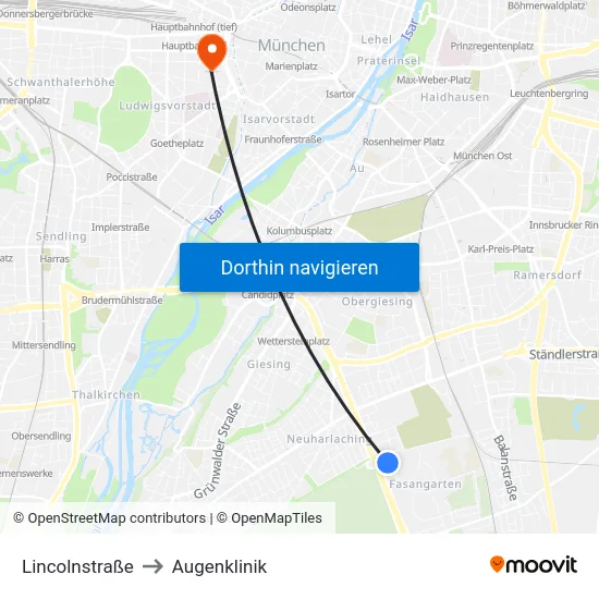 Lincolnstraße to Augenklinik map