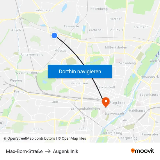 Max-Born-Straße to Augenklinik map