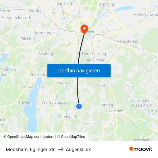 Moosham, Eglinger Str. to Augenklinik map