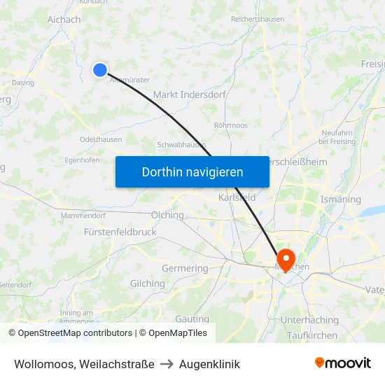 Wollomoos, Weilachstraße to Augenklinik map