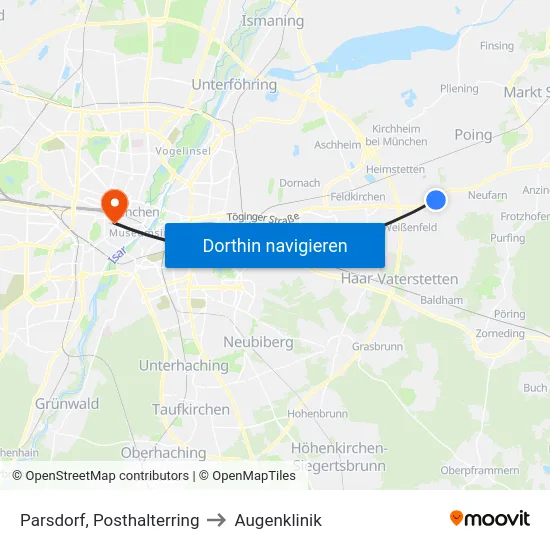Parsdorf, Posthalterring to Augenklinik map