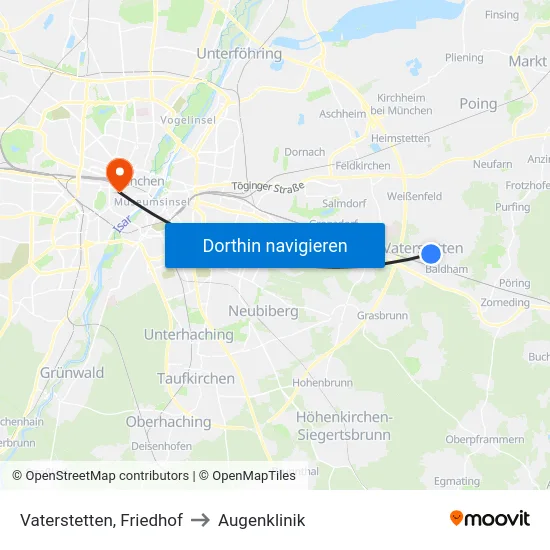 Vaterstetten, Friedhof to Augenklinik map